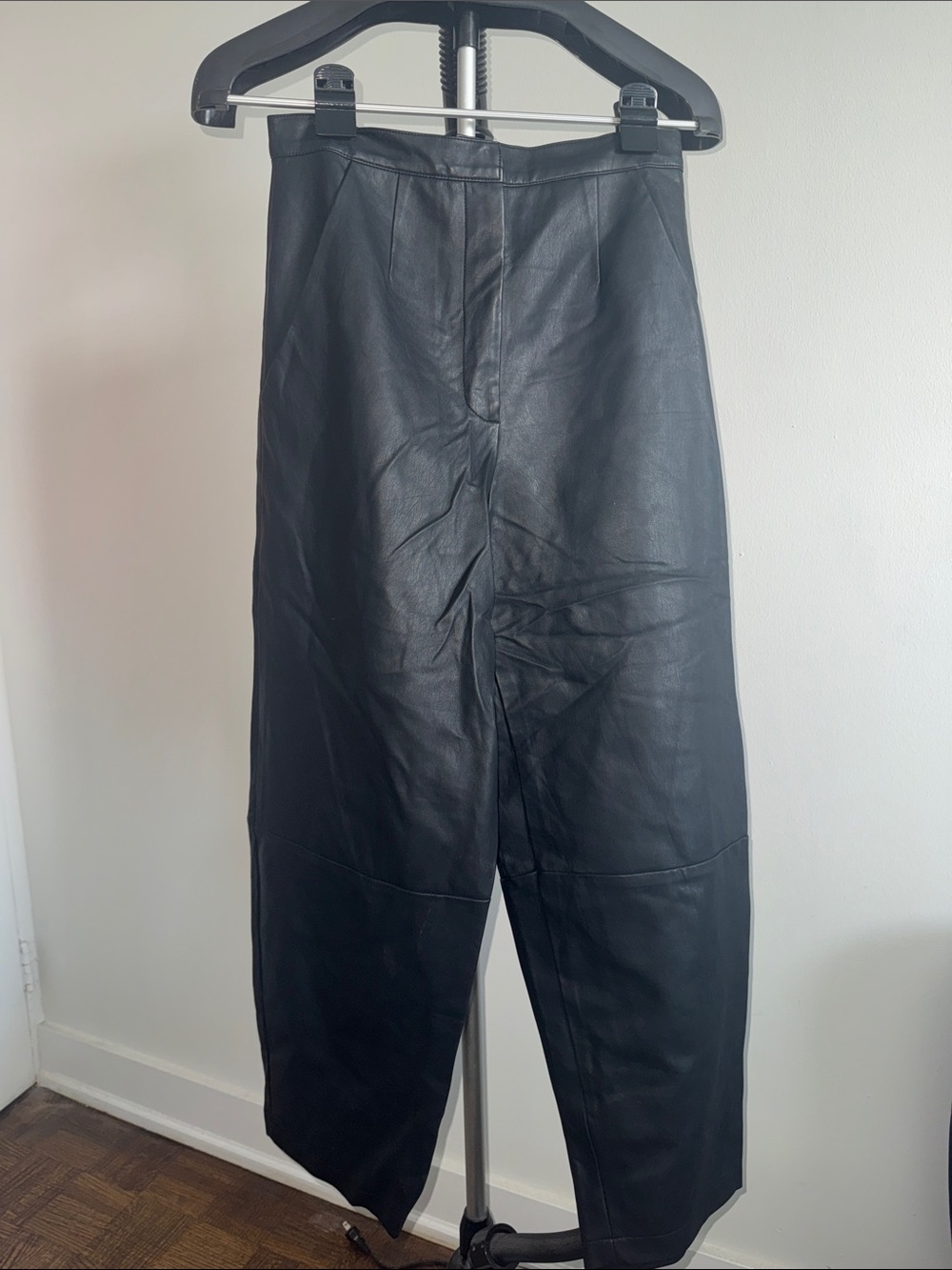 Women Black Faux Leather Pants - Classic Meg Fit